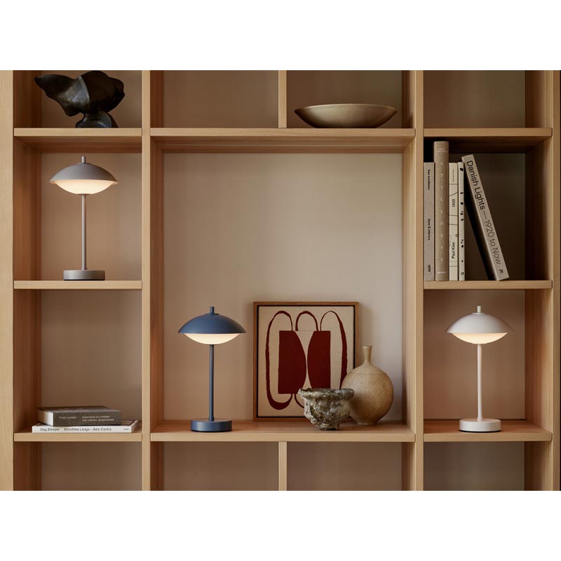Clam Portable Lamp - Nine Grey - des. Ahm & Lund, by Fritz Hansen