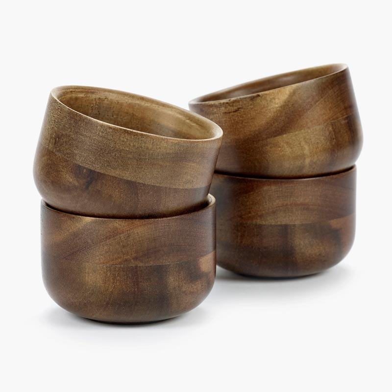 Collage acacia wood tea bowl, 8cm - des. Utlise.objects for Serax