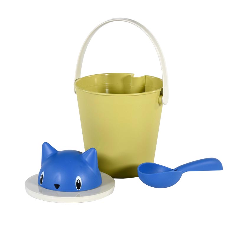"Crick" Cat Dry Food Container with Scoop - Blue / Yellow