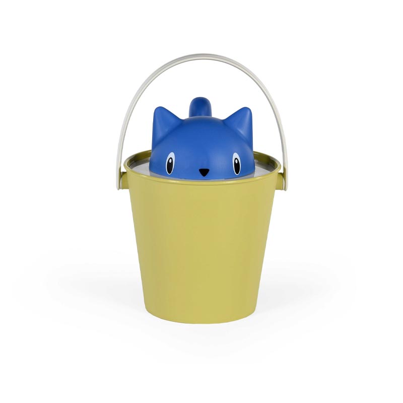 "Crick" Cat Dry Food Container with Scoop - Blue / Yellow