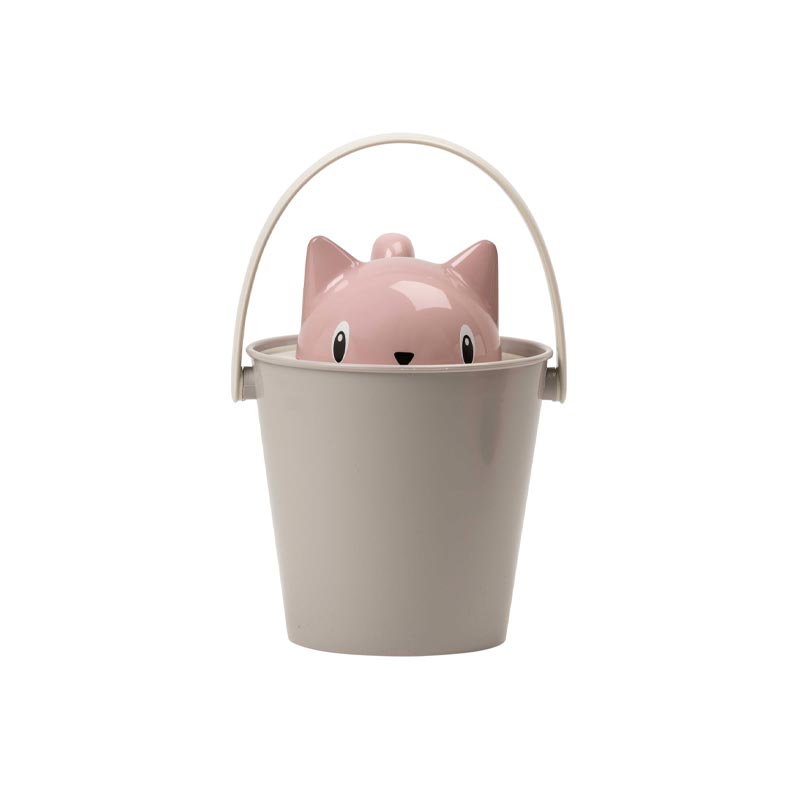 "Crick" Cat Dry Food Container with Scoop - Pink / Dove grey