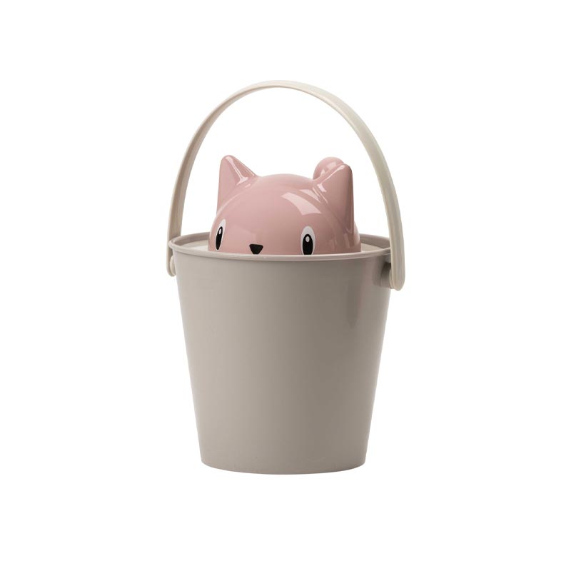 "Crick" Cat Dry Food Container with Scoop - Pink / Dove grey