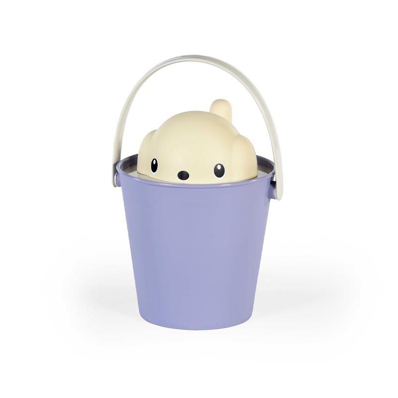 "Crock" Dog Dry Food Container with Scoop - Ivory / Lilac