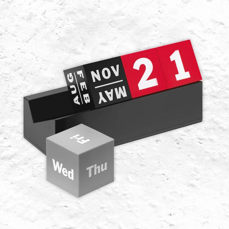 Cubes Perpetual Calendar by MoMA - Black & Red