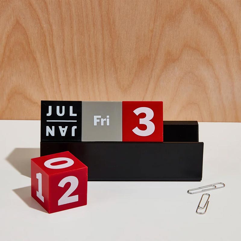Cubes Perpetual Calendar by MoMA - Black & Red