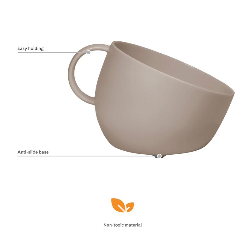"CUP" Dog Bowl and "PLATE" Underlay Mat - Turtledove - by United Pets
