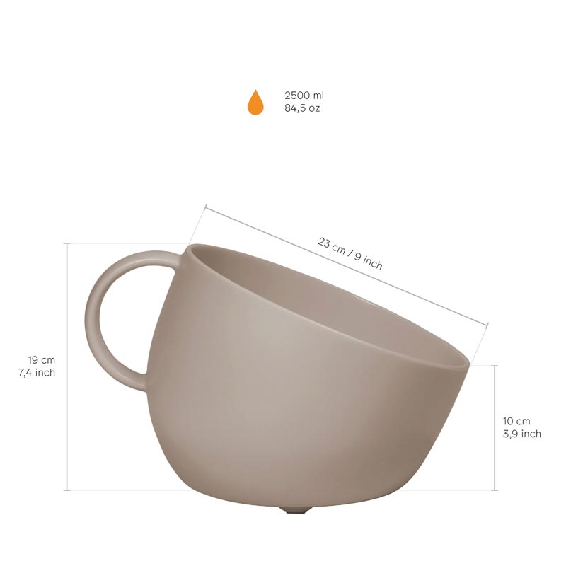 "CUP" Dog Bowl and "PLATE" Underlay Mat - Turtledove - by United Pets