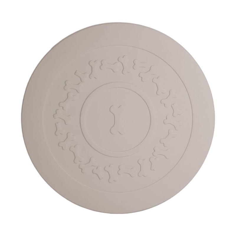 "CUP" Dog Bowl and "PLATE" Underlay Mat - Turtledove - by United Pets