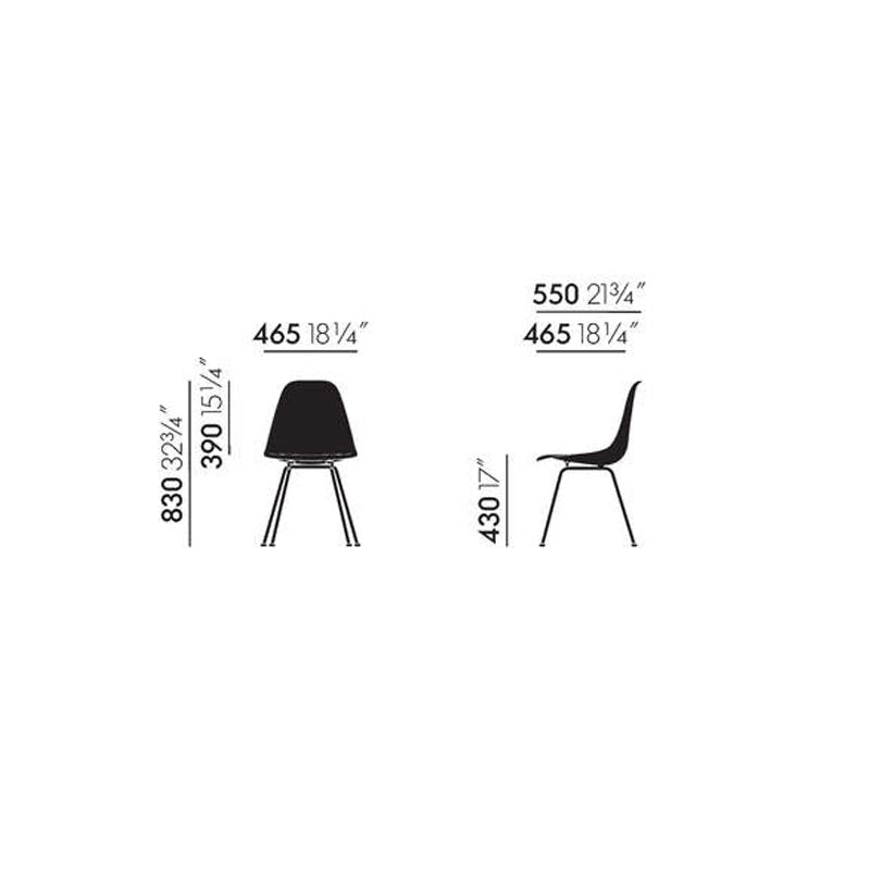 DSX RE Plastic Side Chair des. C&R Eames, 1950 - forest shell / black legs (made by Vitra)