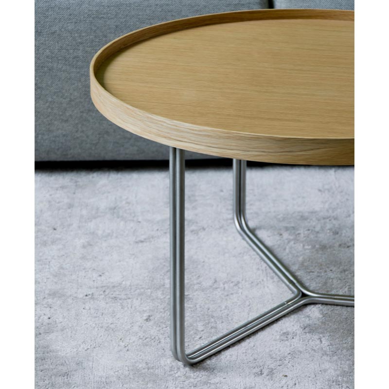 DT66 round coffee table - Oak - des. Lincoln Rivers for Wireworks