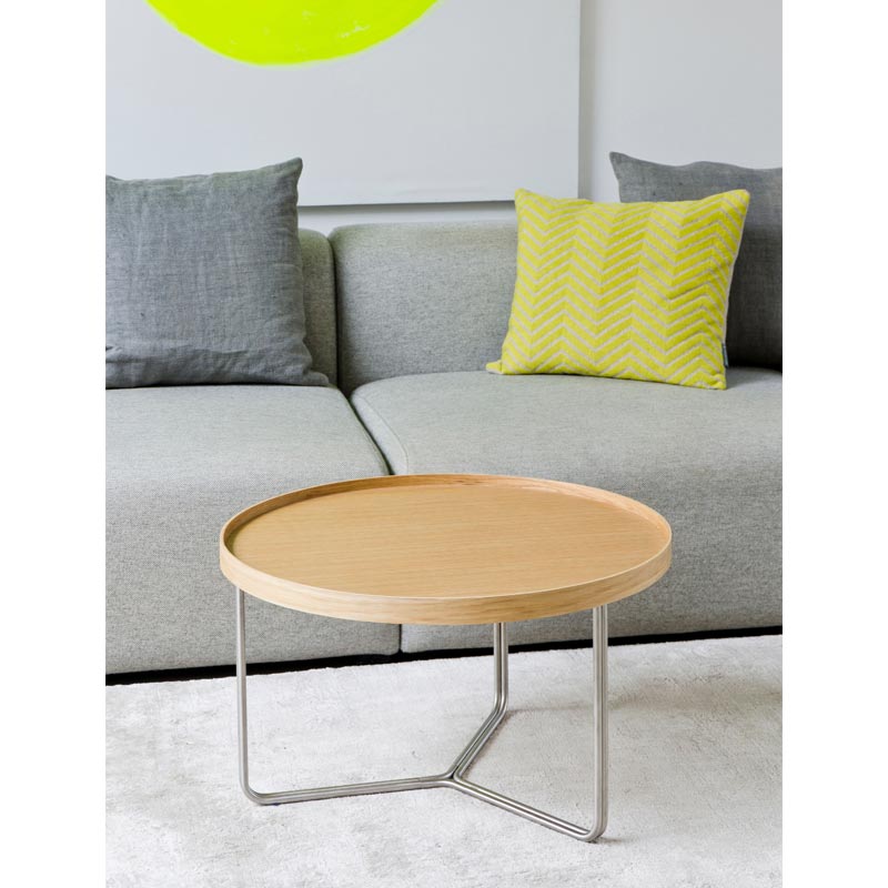 DT66 round coffee table - Oak - des. Lincoln Rivers for Wireworks