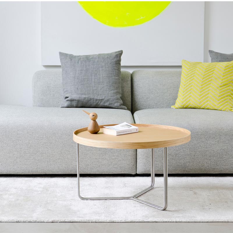 DT66 round coffee table - Oak - des. Lincoln Rivers for Wireworks