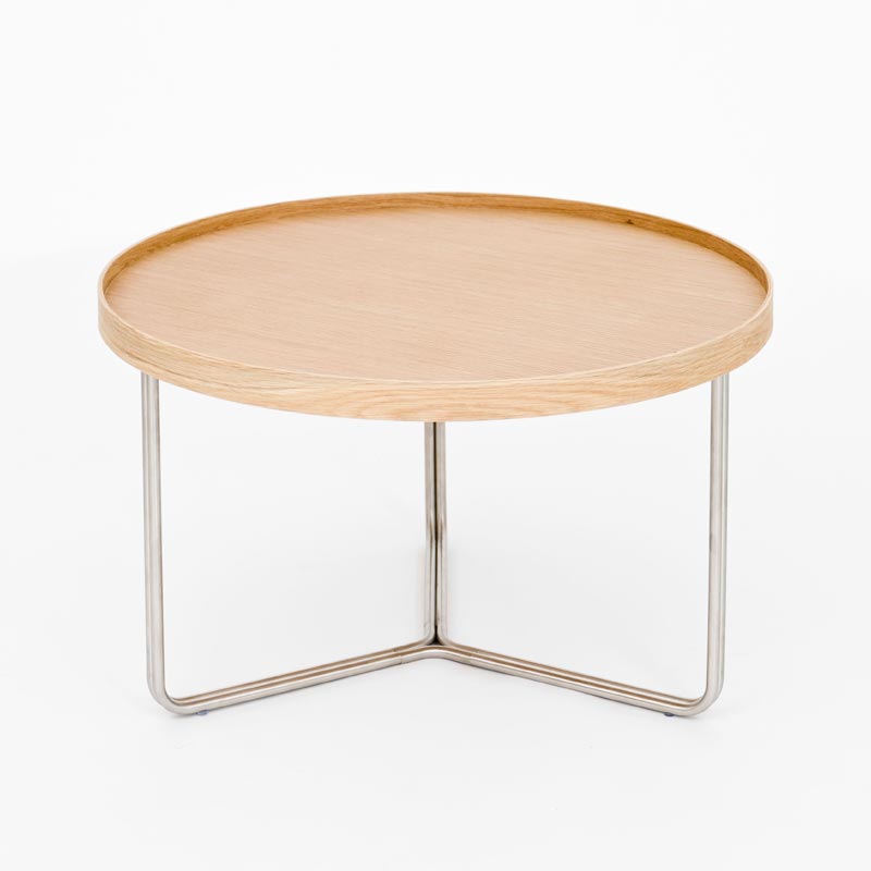 DT66 round coffee table - Oak - des. Lincoln Rivers for Wireworks