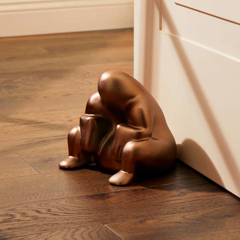 Dédé Door Stop - Brown Metal - des. Philippe Starck for Alessi