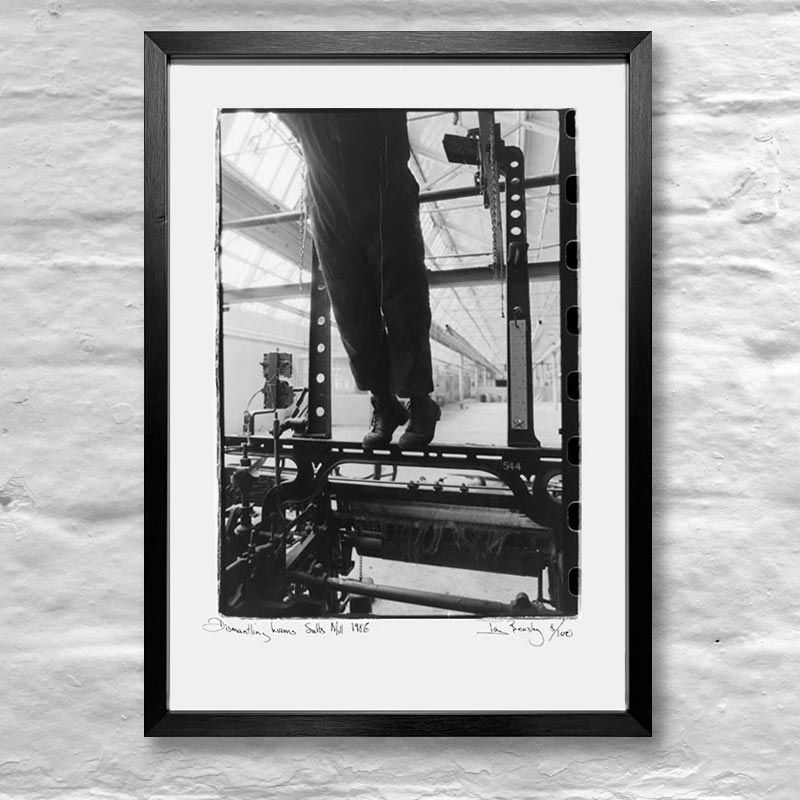Dismantling The Looms, Salts Mill, 1986 by Ian Beesley - signed limited edition framed print