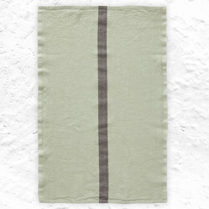 Doudou 100% Linen Tea Towel - Pistachio - by Charvet Editions