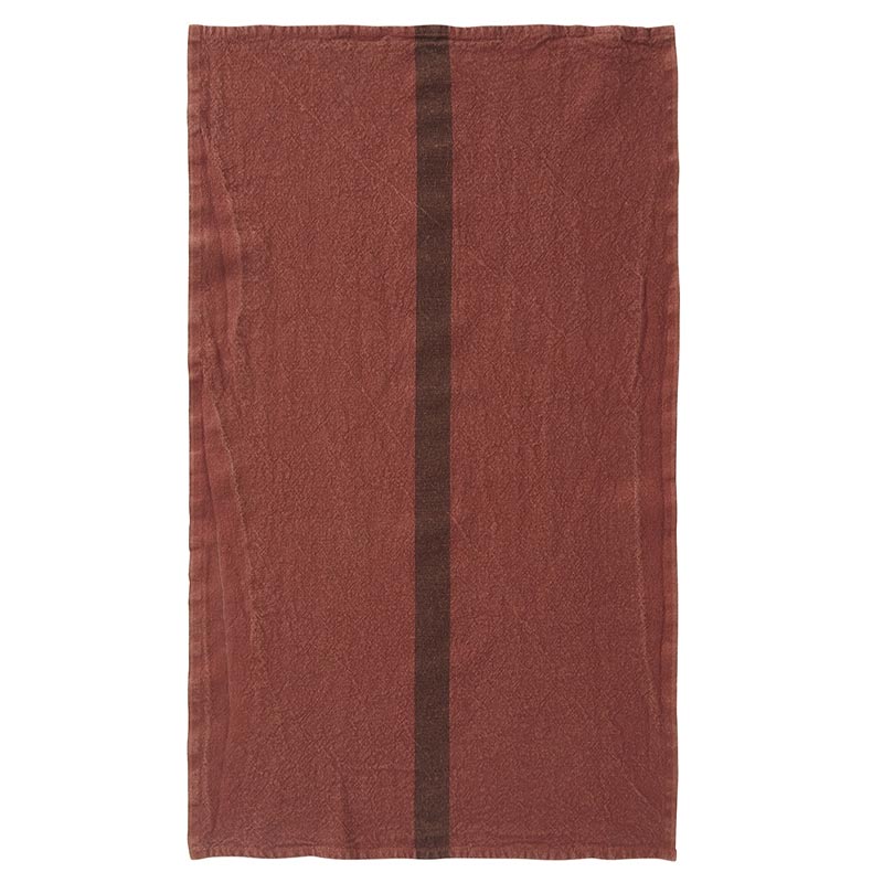 Doudou 100% Linen Tea Towel - Brick - by Charvet Editions
