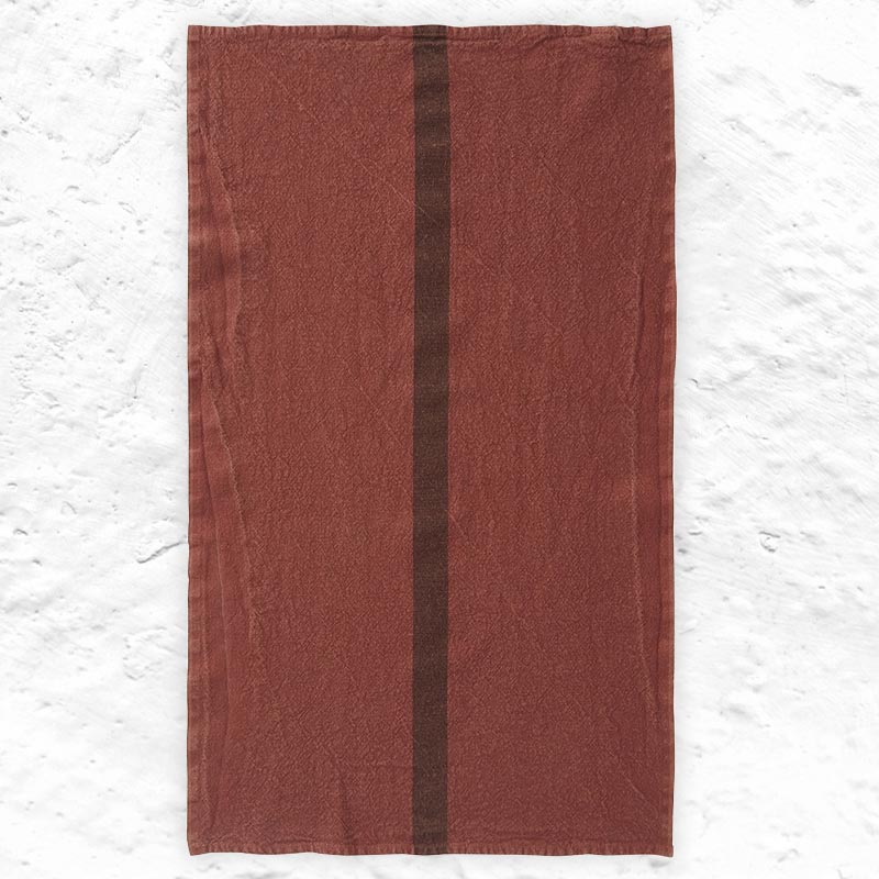 Doudou 100% Linen Tea Towel - Brick - by Charvet Editions