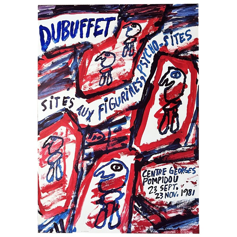 Site Aux Figurines, Psycho-Sites poster by Jean Dubuffet (Pompidou Centre, 1981)