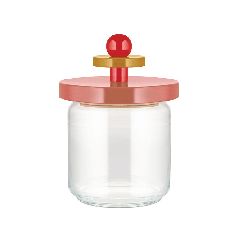 Twergi Storage Jar, 75cl - Red, Pink & Yellow - des. Ettore Sottsass for Alessi