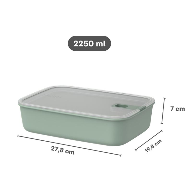 EasyClip Food Storage Box - 2250ml - Nordic Sage - by Mepal