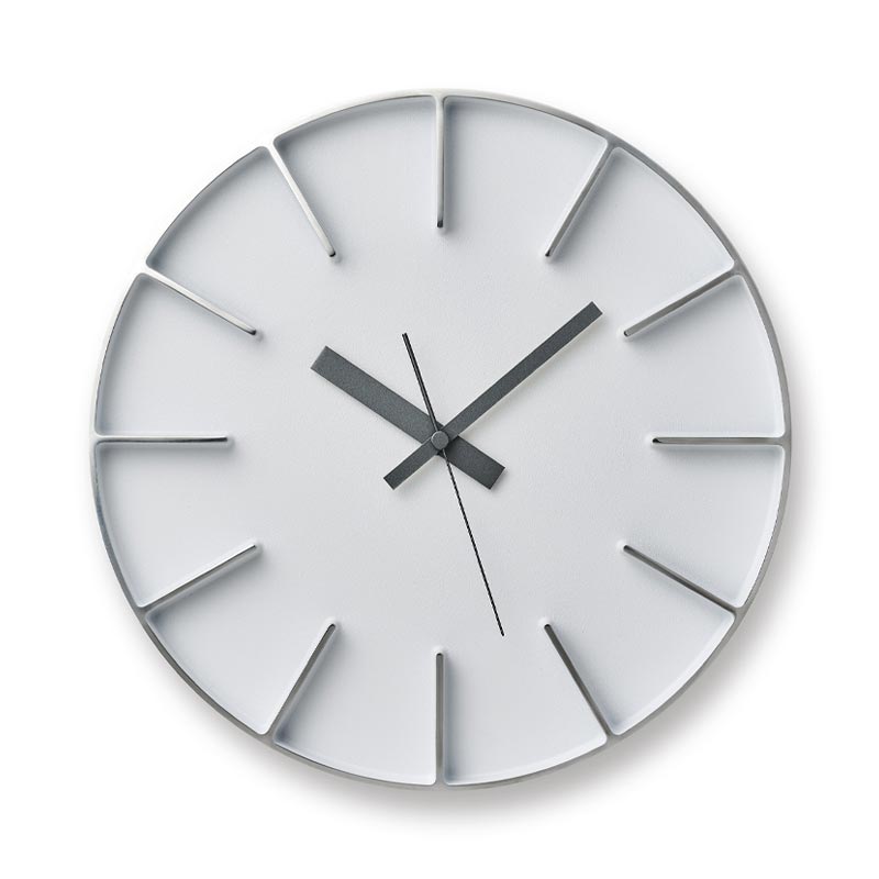 Lemnos Edge Wall Clock - White - 29cm - des. Shin and Tomoko Azumi