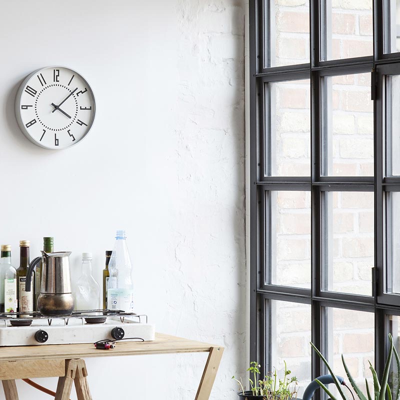 Lemnos Eki Wall Clock - White - des. Takenobu Igarashi