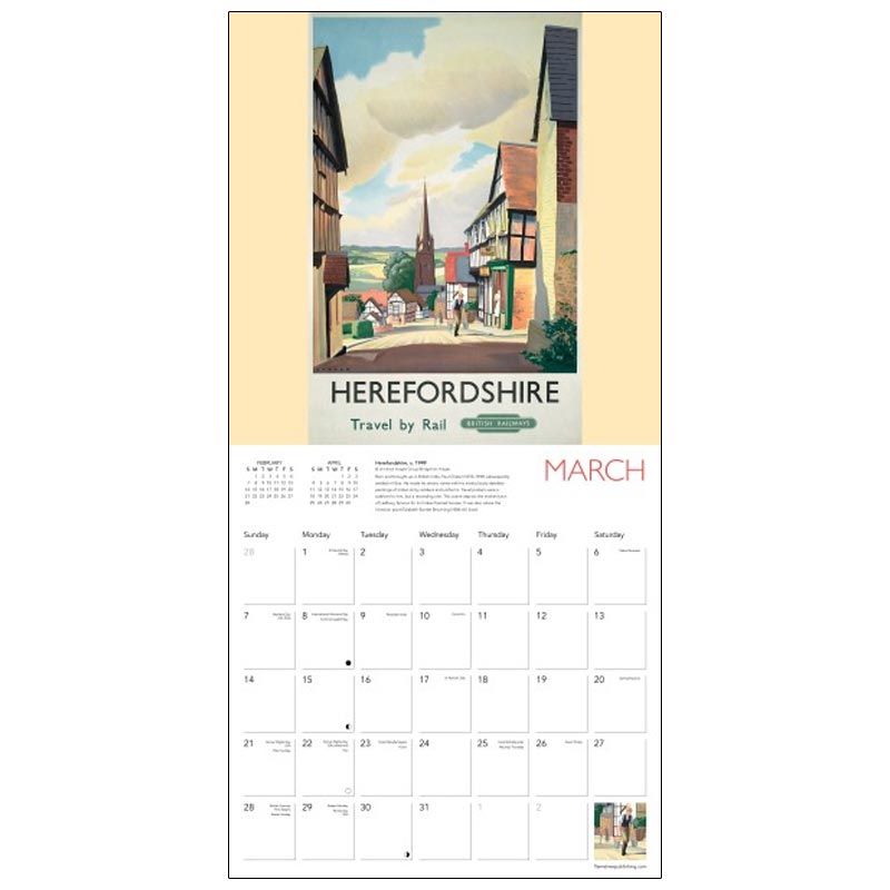 English Travel Posters 2027 Wall Calendar