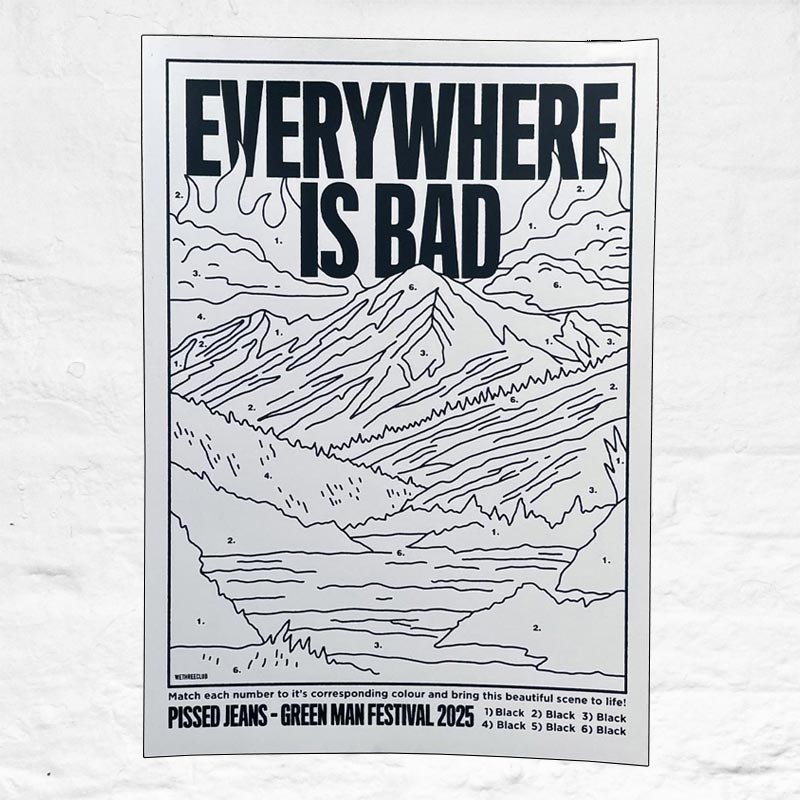 Pissed Jeans poster by WeThreeClub - 1 colour screen print, signed and numbered by WeThreeClub