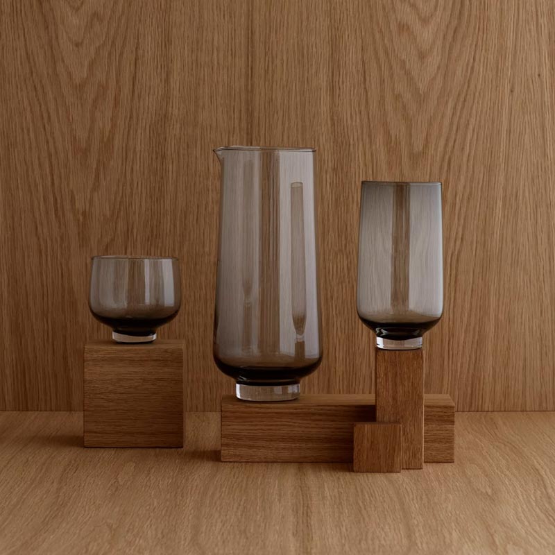 FLOW Water Carafe - Smoke - des. Theresa Rand for blomus