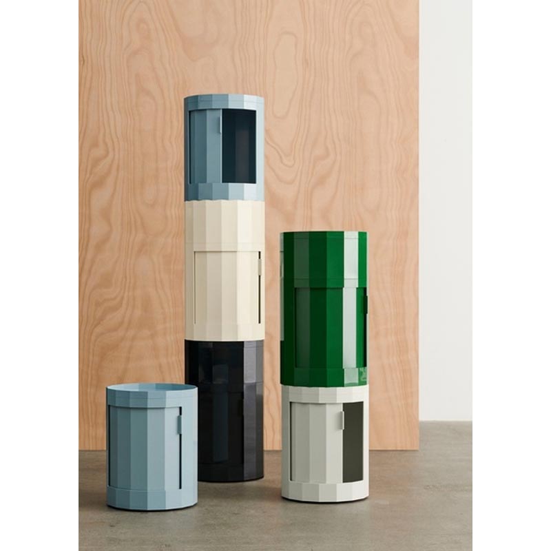 Facet Cabinet (incl Feet and Castors) - Low - Misty Grey - des. Stefan Scholten for HAY