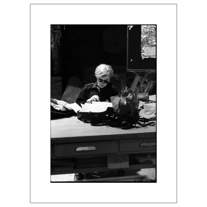 Andy at Typewriter, The Factory, NYC, circa 1965 poster by Nat Finkelstein