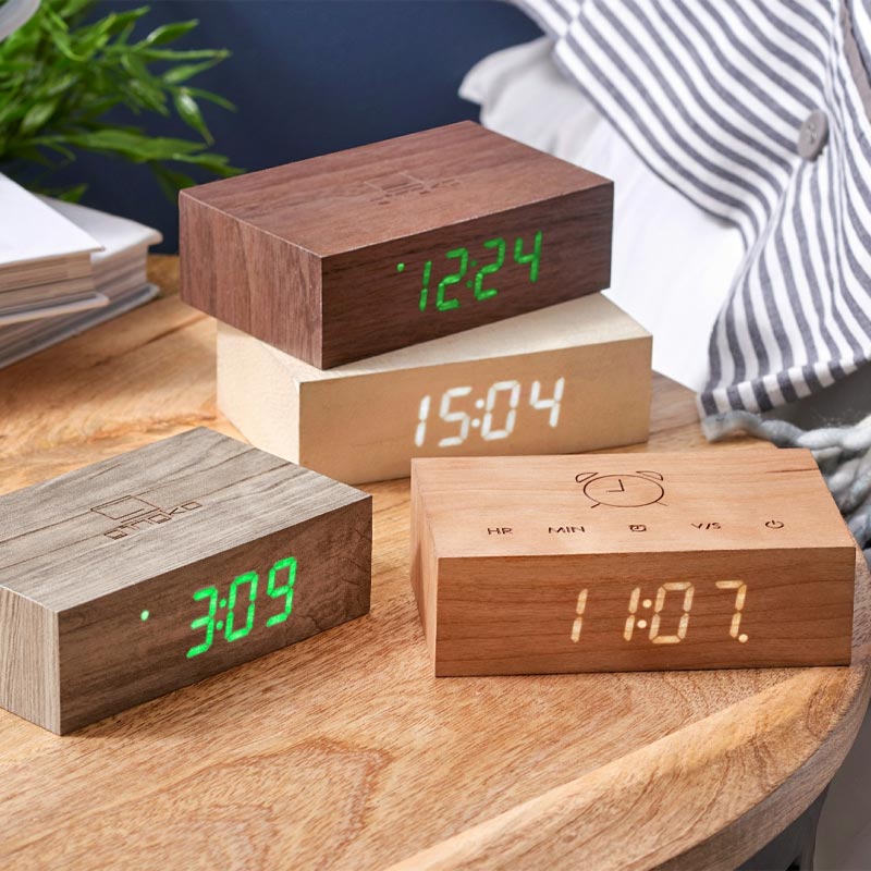 Flip Click Alarm Clock - walnut wood - des. Paul and Natalie Sun, 2019