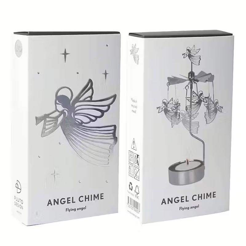 Angel Chime 'Flying Angel' Silver Tealight Holder