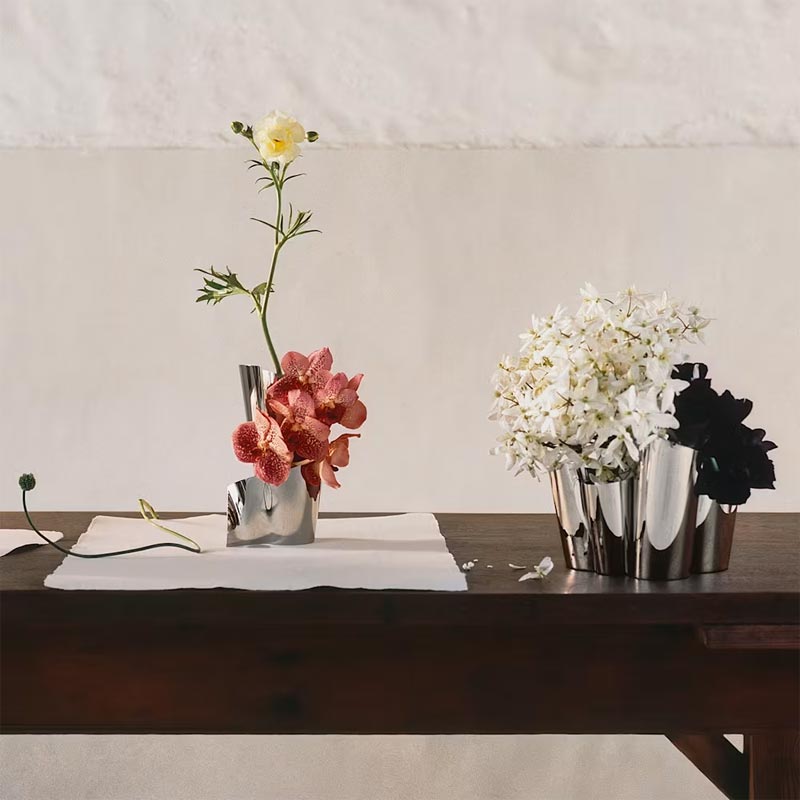 Fold Small Vase in Mirror Polished Stainless Steel - Georg Jensen