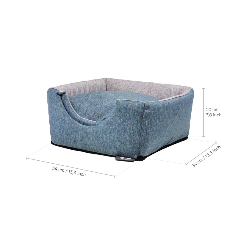 "Chalet" Foldaway Dog and Cat House / Bed - Aquamarine / Grey - by United Pets Sand