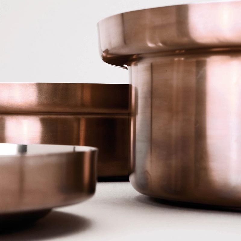 Foodwear Bronze 26cm Stockpot with Bronze Glass Lid - des. Rodolfo Dordoni for KnIndustrie