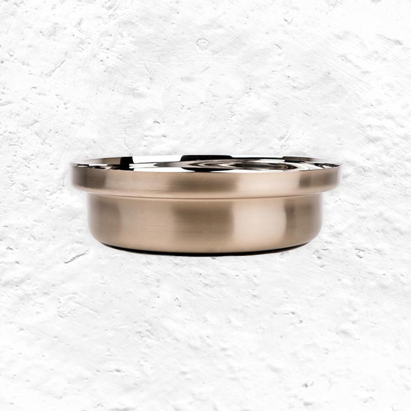 Foodwear Bronze 30cm Low Casserole Pan with Bronze Glass Lid and Canaletto Walnut Handle - des. Rodolfo Dordoni for KnIndustrie