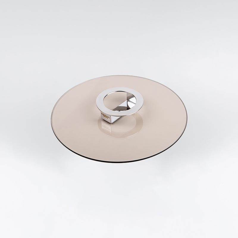 Foodwear Bronze 30cm Low Casserole Pan with Bronze Glass Lid and Canaletto Walnut Handle - des. Rodolfo Dordoni for KnIndustrie