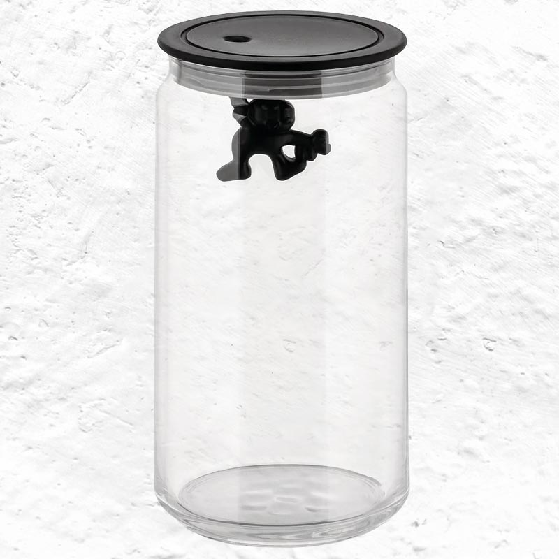 Gianni Storage Jar Large (06) - Black - des. Matti di Rosa for Alessi