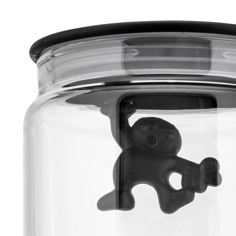 Gianni Storage Jar Large (06) - Black - des. Matti di Rosa for Alessi