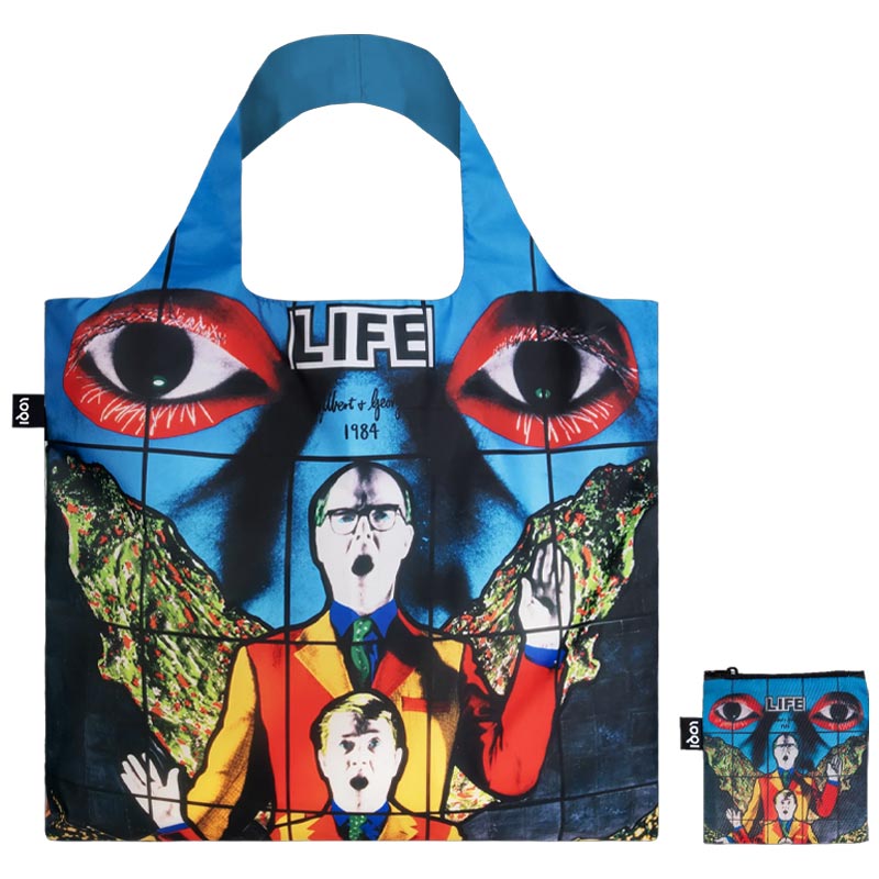 LOQI Foldaway Shopping Bag - Gilbert & George - Death, Hope, Life, Fear