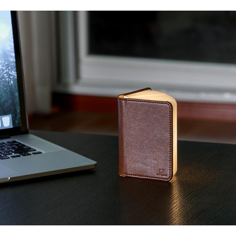 Smart Book Light Mini - Sun Recycled Brown Leather - des. Paul and Natalie Sun