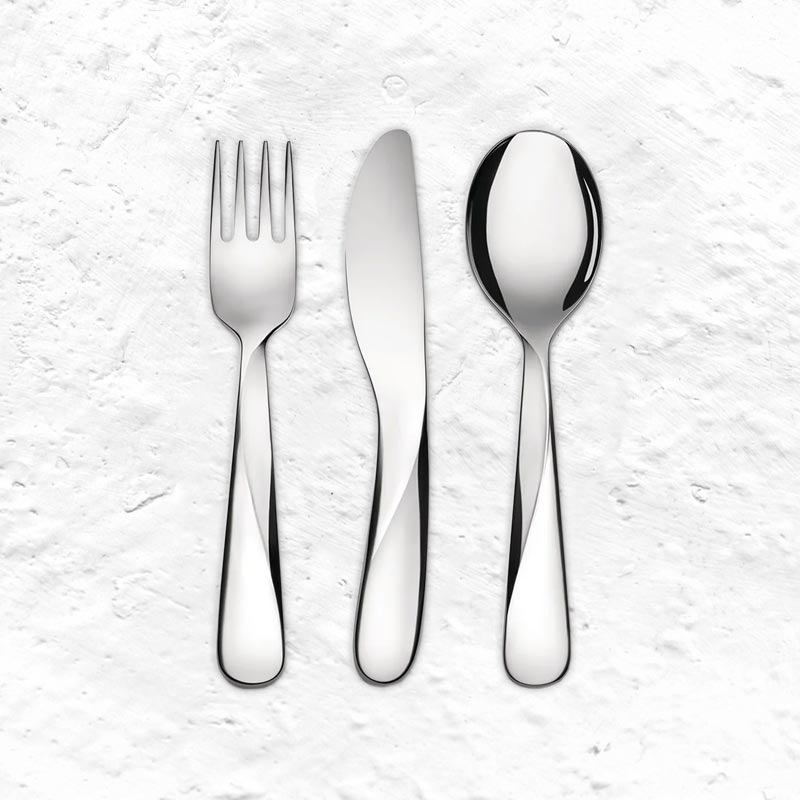 Giro 3-piece childrens cutlery set des. Ben van Berkel for Alessi