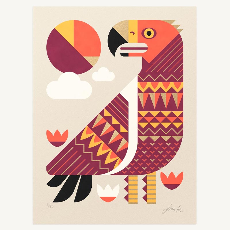 Golden Eagle - signed limited edition silkscreen print by Jim Fox