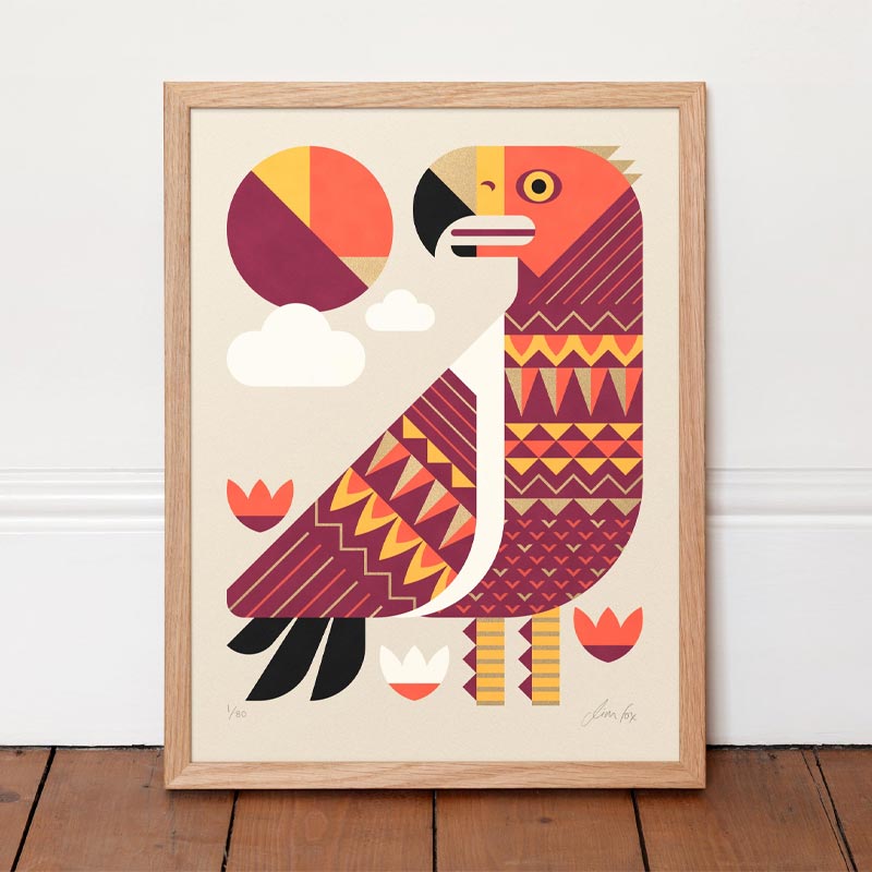 Golden Eagle - signed limited edition silkscreen print by Jim Fox