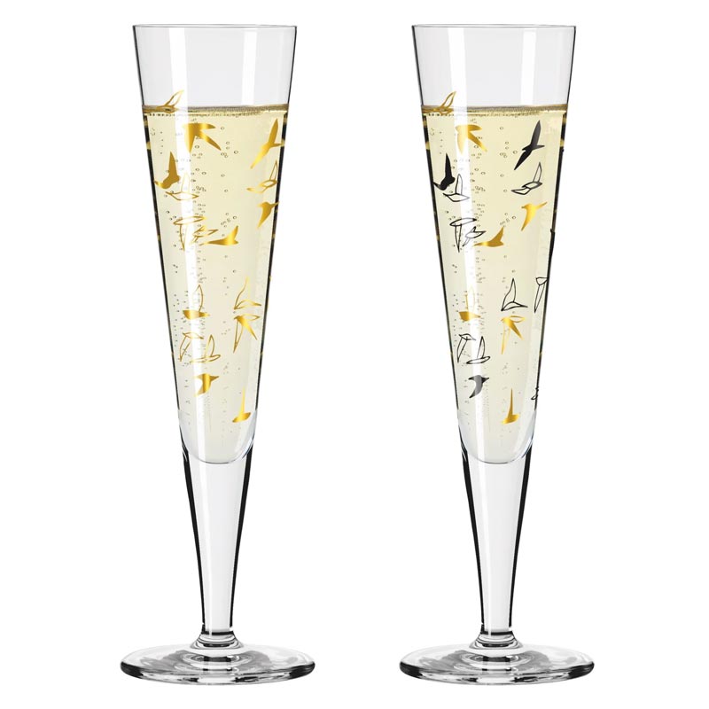 Goldnacht Champus - Champagne Glass Set H23 - des. Rohni Bohnenberg for Ritzenhoff (6261001)