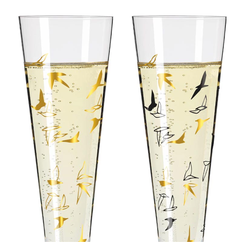 Goldnacht Champus - Champagne Glass Set H23 - des. Rohni Bohnenberg for Ritzenhoff (6261001)