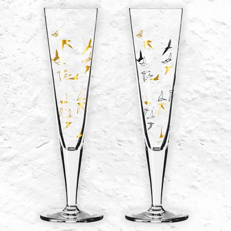 Goldnacht Champus - Champagne Glass Set H23 - des. Rohni Bohnenberg for Ritzenhoff (6261001)