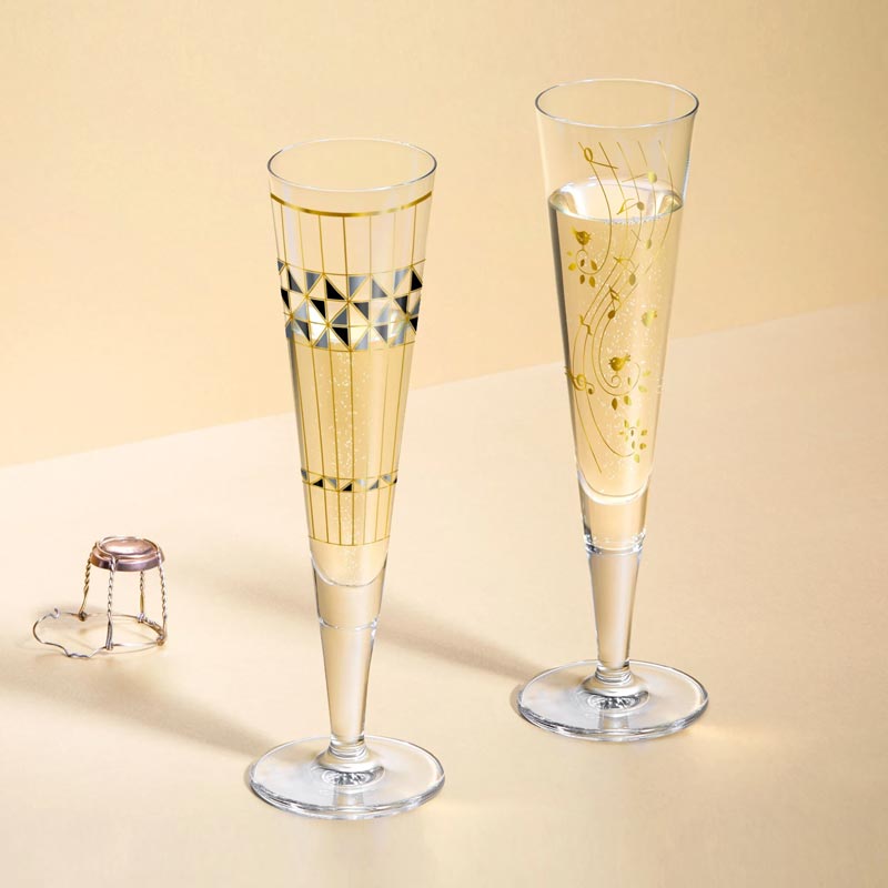 Goldnacht Champagne Glass #2 - des. Sibylle Mayer for Ritzenhoff
